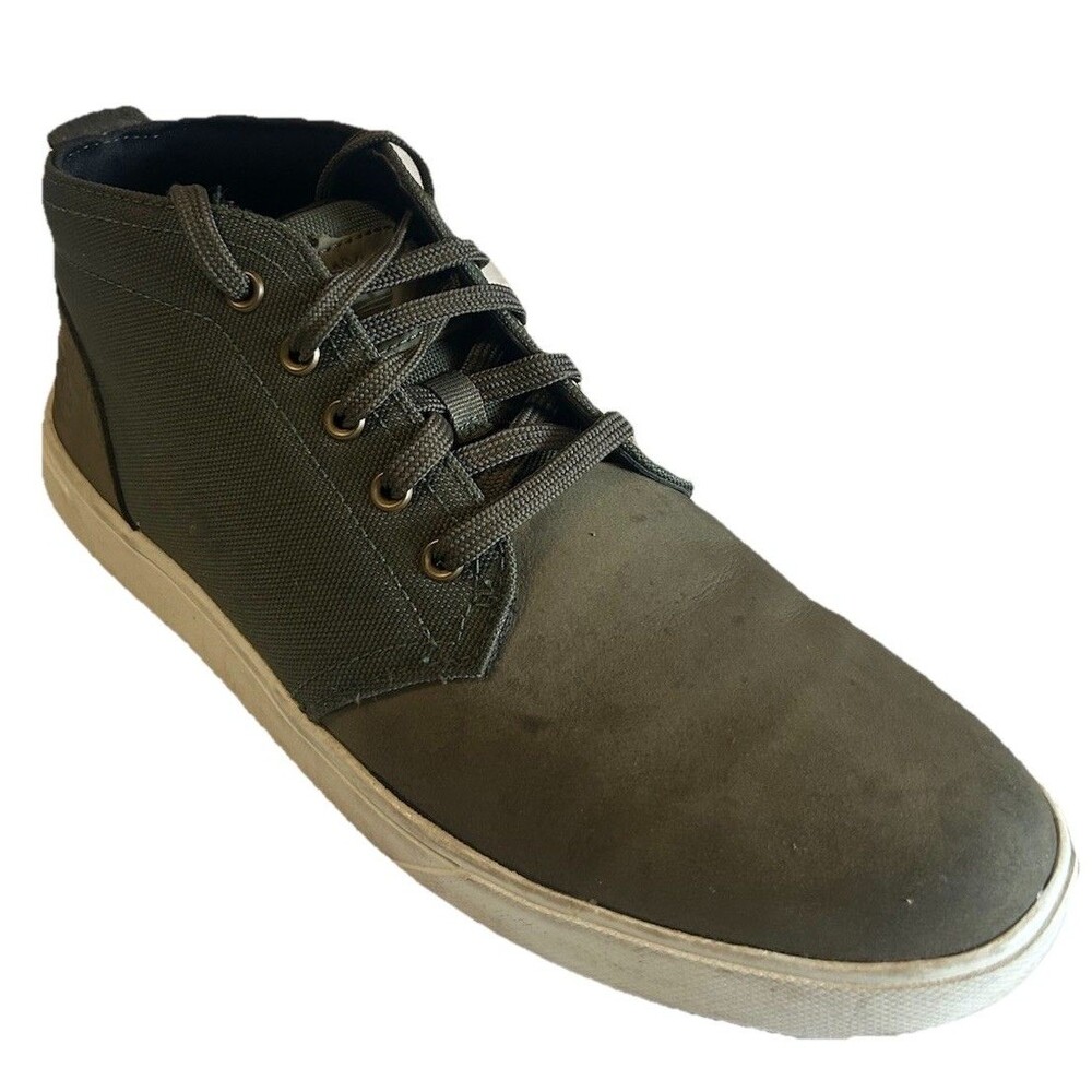 Timberland Davis Square Men's Size 7.5 Chukka Dark Green Nubuck Canvas Sneaker